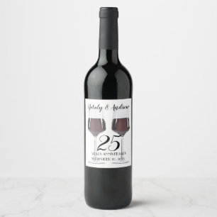 Glasses of red wine label