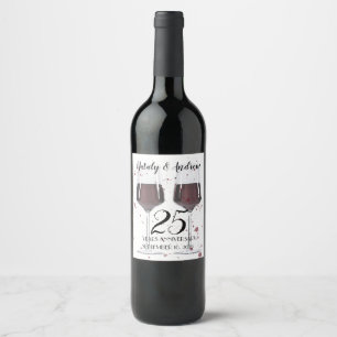 Glasses of red wine wine wine label