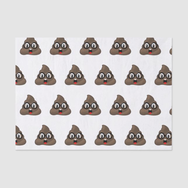 Glasses Oh Poop Emoji Tissue Paper (Front)