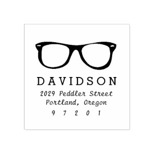 Glasses Rubber Stamp