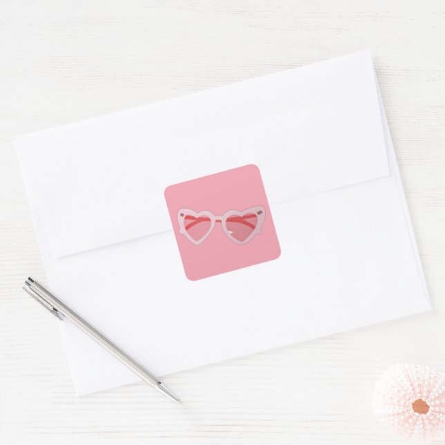 Glasses Square Sticker (Envelope)