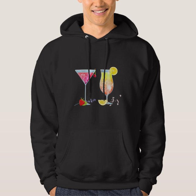 Glasses Wine For Wine Hoodie (Front)