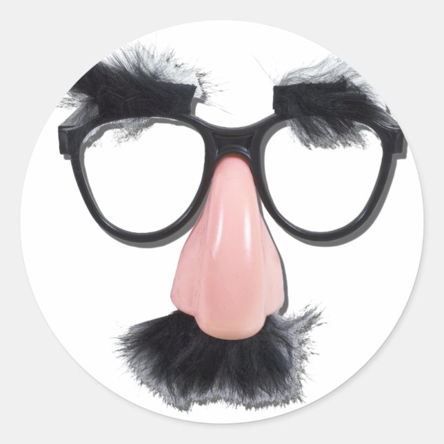 GlassesMustacheEyebrows090411 Classic Round Sticker (Front)
