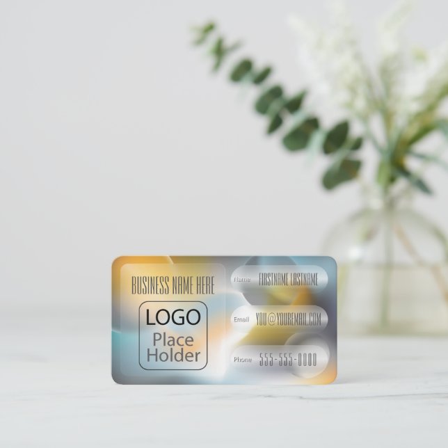 Glassmorphism Planets Business Card (Standing Front)