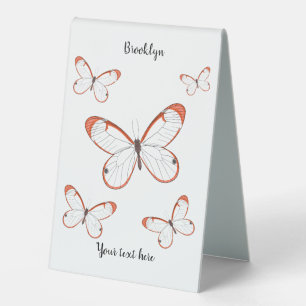 Glasswing butterfly cartoon illustration 