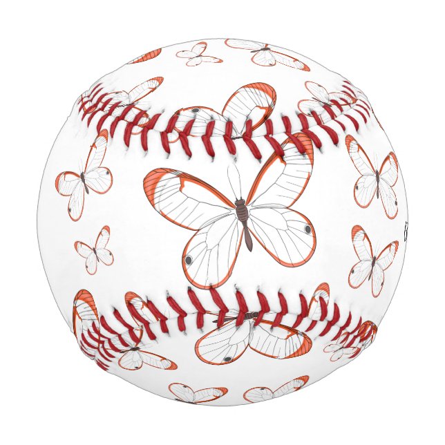 Glasswing butterfly cartoon illustration  baseball (Front)