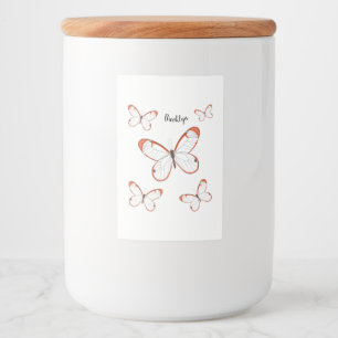Glasswing butterfly cartoon illustration food label