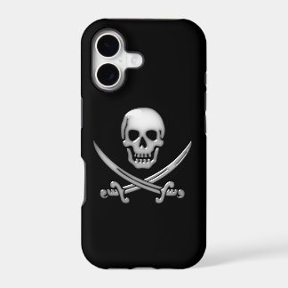Glassy Pirate Skull & Sword Crossbones