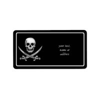 Glassy Pirate Skull & Sword Crossbones