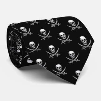 Glassy Pirate Skull & Sword Crossbones Tie