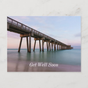 Glassy Waters At Panama City Beach Pier Get Well Postcard