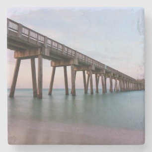 Glassy Waters At Panama City Beach Pier Stone Coaster