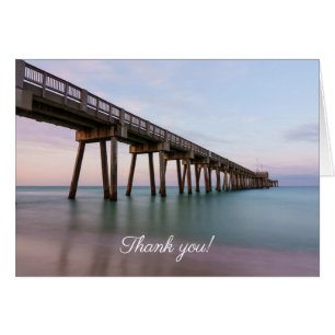 Glassy Waters Panama City Beach Pier Thank U Card