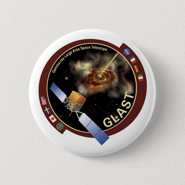 Glast Mission Patch 6 Cm Round Badge (Front)