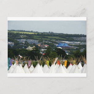 Glastonbury Festival Tee Pee Time Postcard