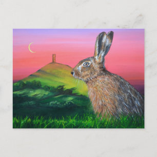 Glastonbury Hare Postcard