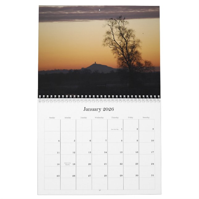 Glastonbury Tor - Somerset Calendar (Jan 2026)