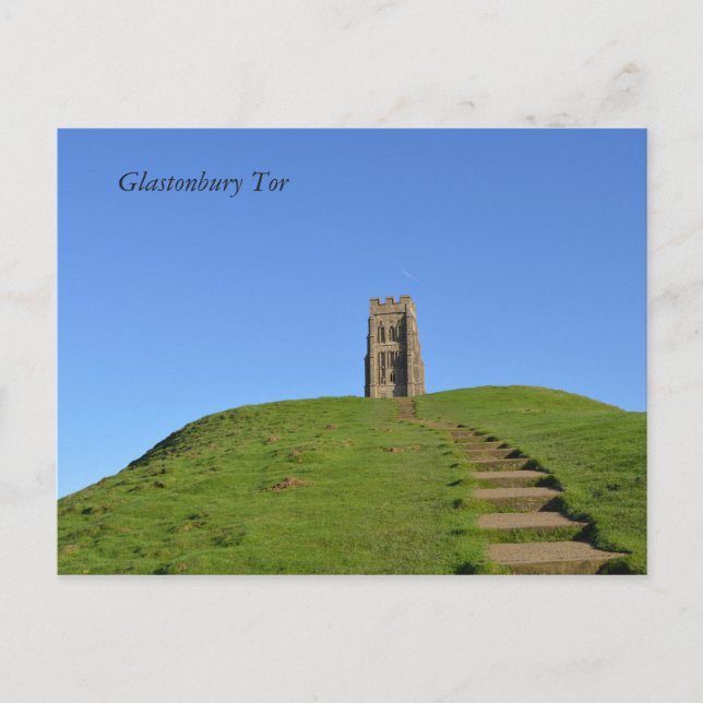 Glastonbury Tor Somerset England Photo Postcard (Front)