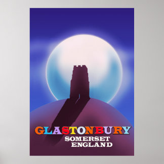 Glastonbury Tor Somerset travel poster
