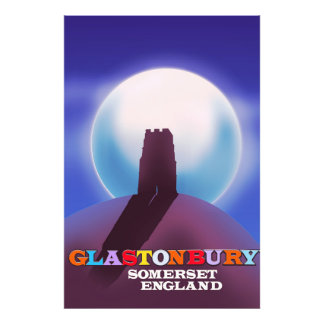 Glastonbury Tor Somerset travel poster