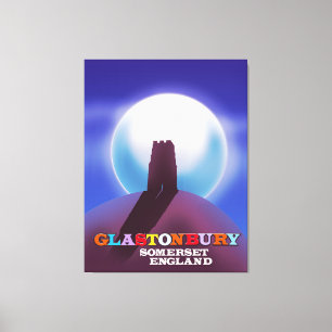 Glastonbury Tor Somerset travel poster Canvas Print