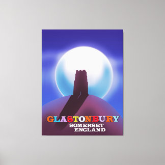 Glastonbury Tor Somerset travel poster Canvas Print