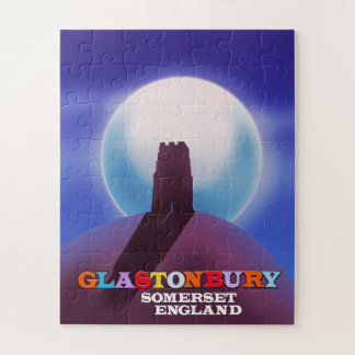 Glastonbury Tor Somerset travel poster Jigsaw Puzzle