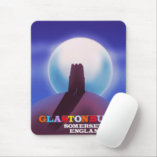 Glastonbury Tor Somerset travel poster Mouse Mat