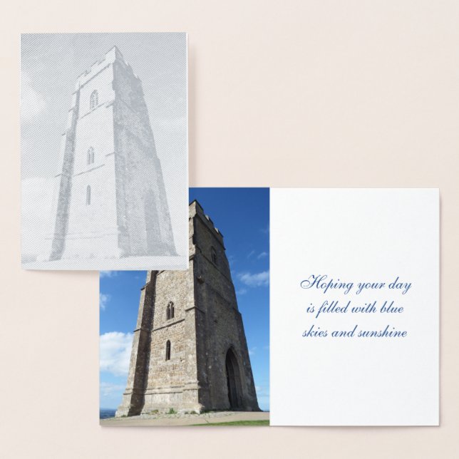 Glastonbury Tor Tower Foil Card (Display)
