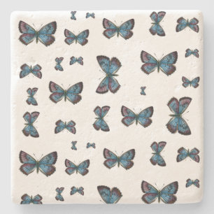 Glaucopsyche arion - The Large Blue Butterfly Stone Coaster