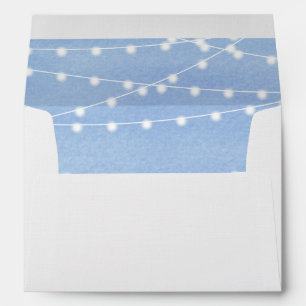 Glaucous Blue Watercolor String Lights Envelopes