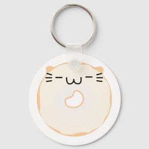 Glazed Cat Doughnut Keychain