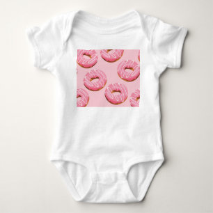 Glazed Donuts Seamless Background Baby Bodysuit