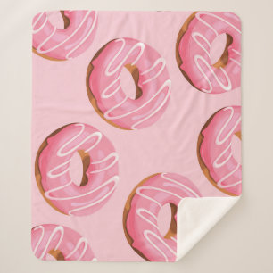Glazed Donuts Seamless Background Sherpa Blanket