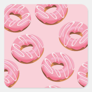 Glazed Donuts Seamless Background Square Sticker