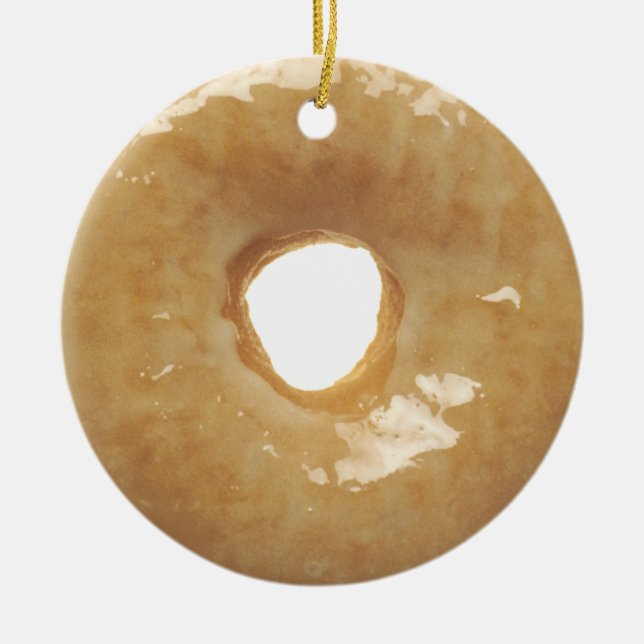 Glazed Doughnut Novelty Ceramic Tree Decoration (Front)