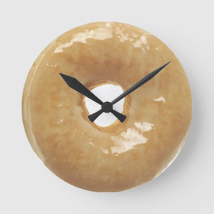 Glazed Doughnut Novelty Round Clock