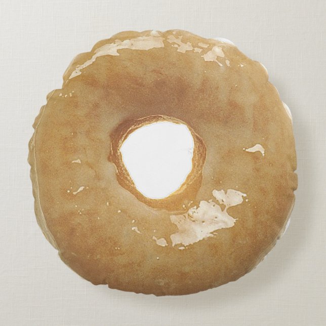 Glazed Doughnut Pastry Round Cake Cushion (Front)