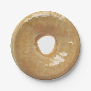 Glazed  Doughnut Small Cake  Paper Plate