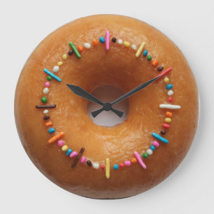 Glazed Doughnut Sprinkles Clock
