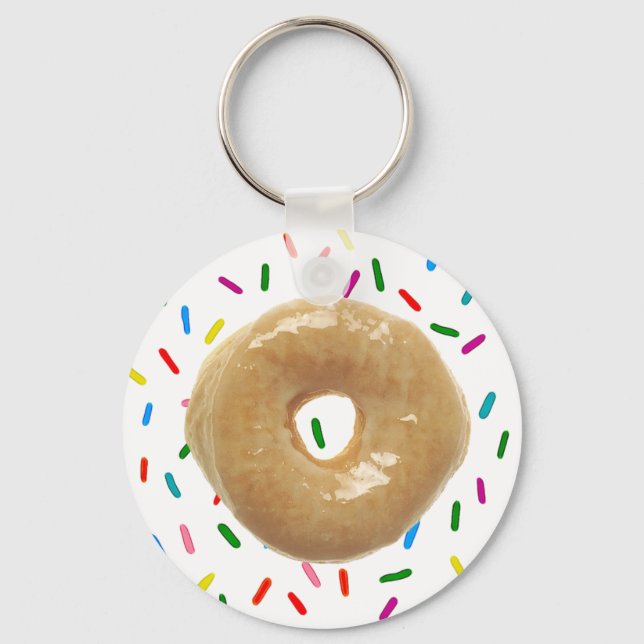 Glazed Doughnut with Sprinkles Key Chain (Front)