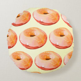 Glazed Doughnuts Round Cushion