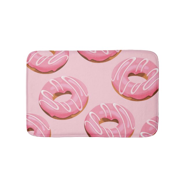 Glazed Doughnuts Seamless Background Bath Mat (Front)