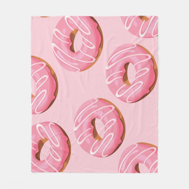 Glazed Doughnuts Seamless Background Fleece Blanket (Front)