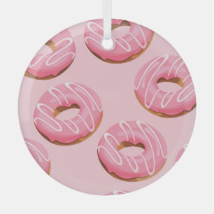 Glazed Doughnuts Seamless Background Glass Tree Decoration