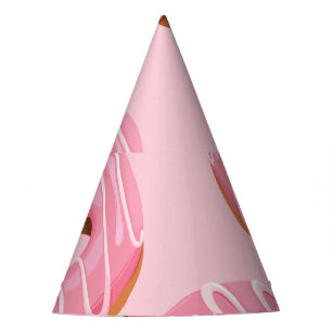 Glazed Doughnuts Seamless Background Party Hat