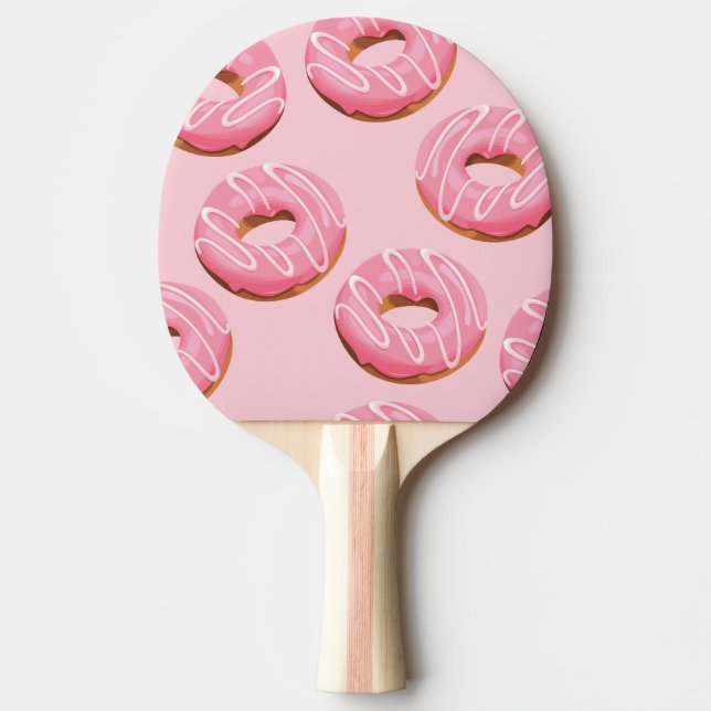 Glazed Doughnuts Seamless Background Ping Pong Paddle (Front)