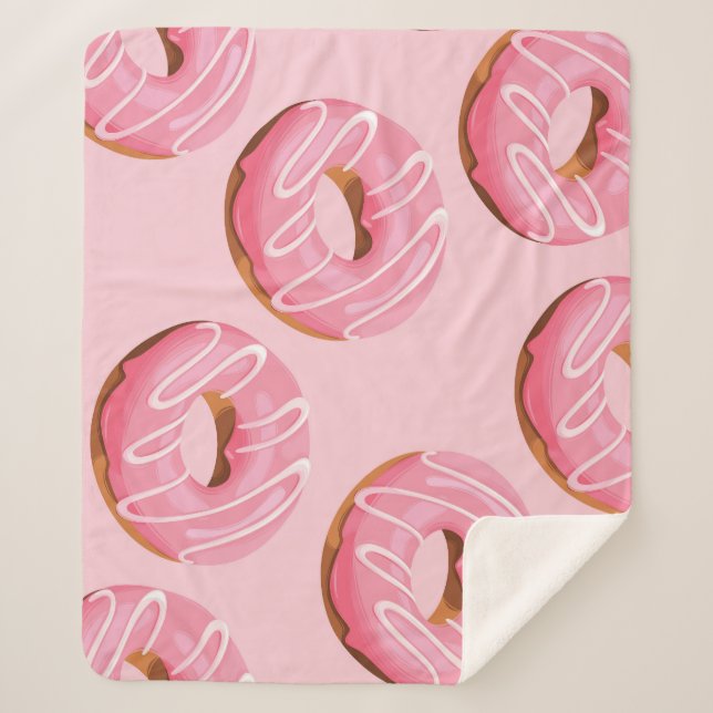 Glazed Doughnuts Seamless Background Sherpa Blanket (Front)