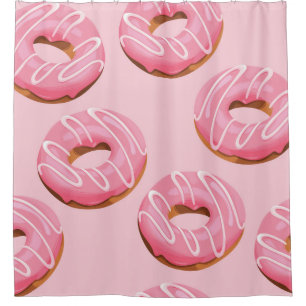 Glazed Doughnuts Seamless Background Shower Curtain