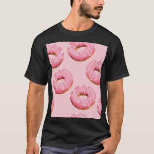 Glazed Doughnuts Seamless Background T-Shirt